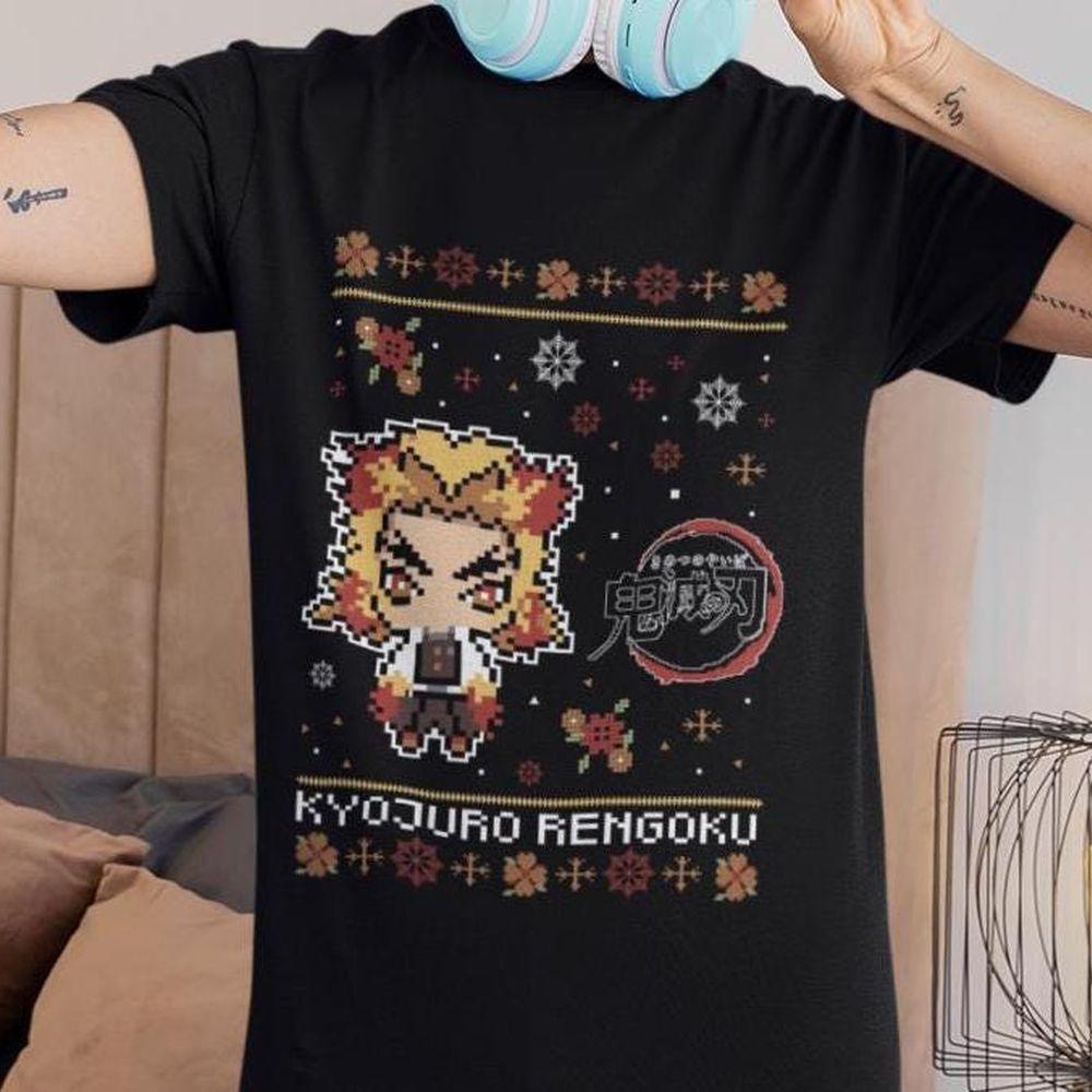 Rengoku Demon Slayer Kimetsu No Yaiba Anime Manga Kawaii Vuitino Shirt